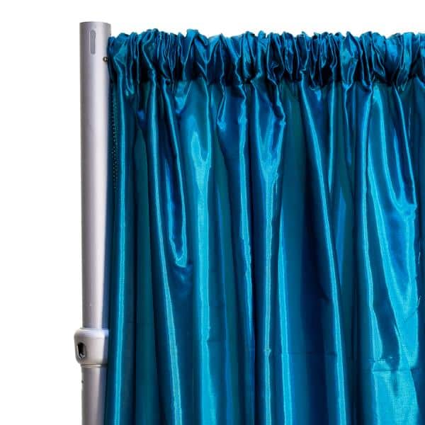 *FR* Crushed Taffeta Drape Panel by Eastern Mills 9 1/2 FT Wide w/ 4″ Sewn Rod Pocket – Teal | Rental