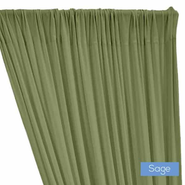ITY Stretch Drape w/ Sewn Rod Pocket – Sage | Rental