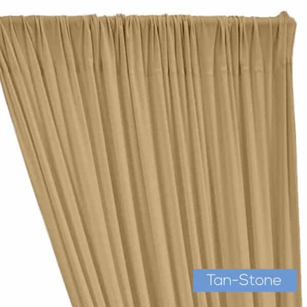 ITY Stretch Drape w/ Sewn Rod Pocket – Tan/Stone | Rental