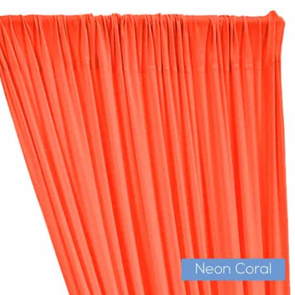 ITY Stretch Drape w/ Sewn Rod Pocket – Neon Coral | Rental