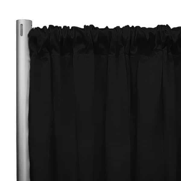 *IFR* 60″ Wide Elite Taffeta Drape Panel by Eastern Mills w/ 4″ Sewn Rod Pocket – Black | Rental *IFR* 60″ Wide Elite Taffeta Drape Panel by Eastern Mills w/ 4″ Sewn Rod Pocket – Black | Rental