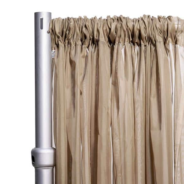*FR* Crushed Sheer Voile Curtain Panel by Eastern Mills w/ 4″ Pockets – 10ft Wide – Taupe | Rental