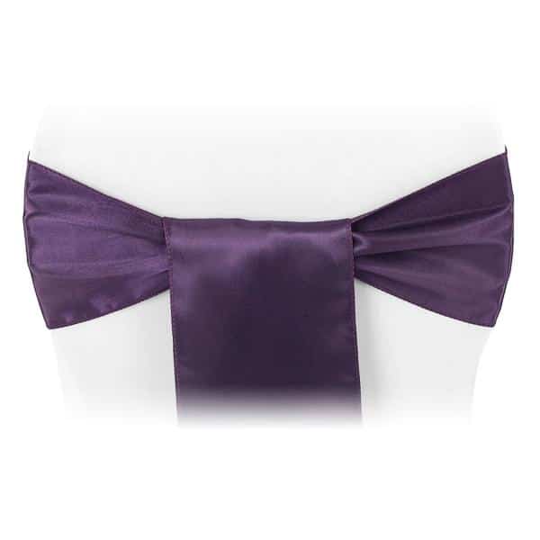 Sleek Satin Sash 6" x 108" - Eggplant/Plum | Rental
