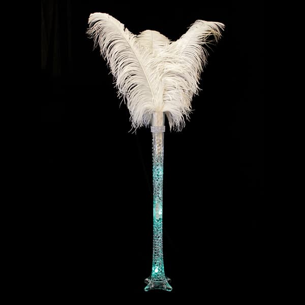 10 PACK – Eiffel Tower Vase Light – TEAL | Rental