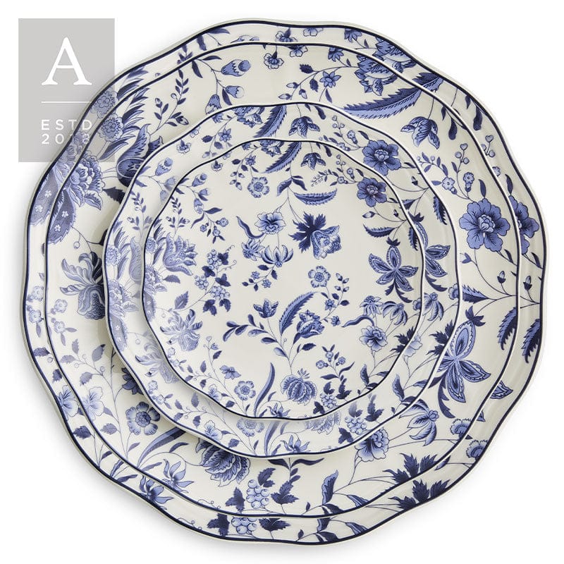ELEANOR INDIGO DISHWARE – Salad Plate – Full Decor – 8.25″ | Rental