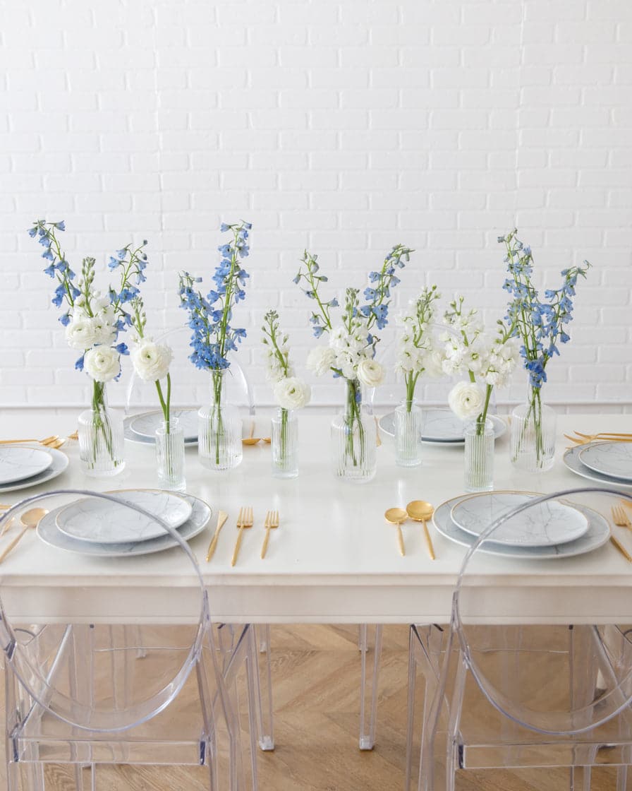 Blue & White – Floral Arrangements – Botanist Beauty (set of 8) | Rental