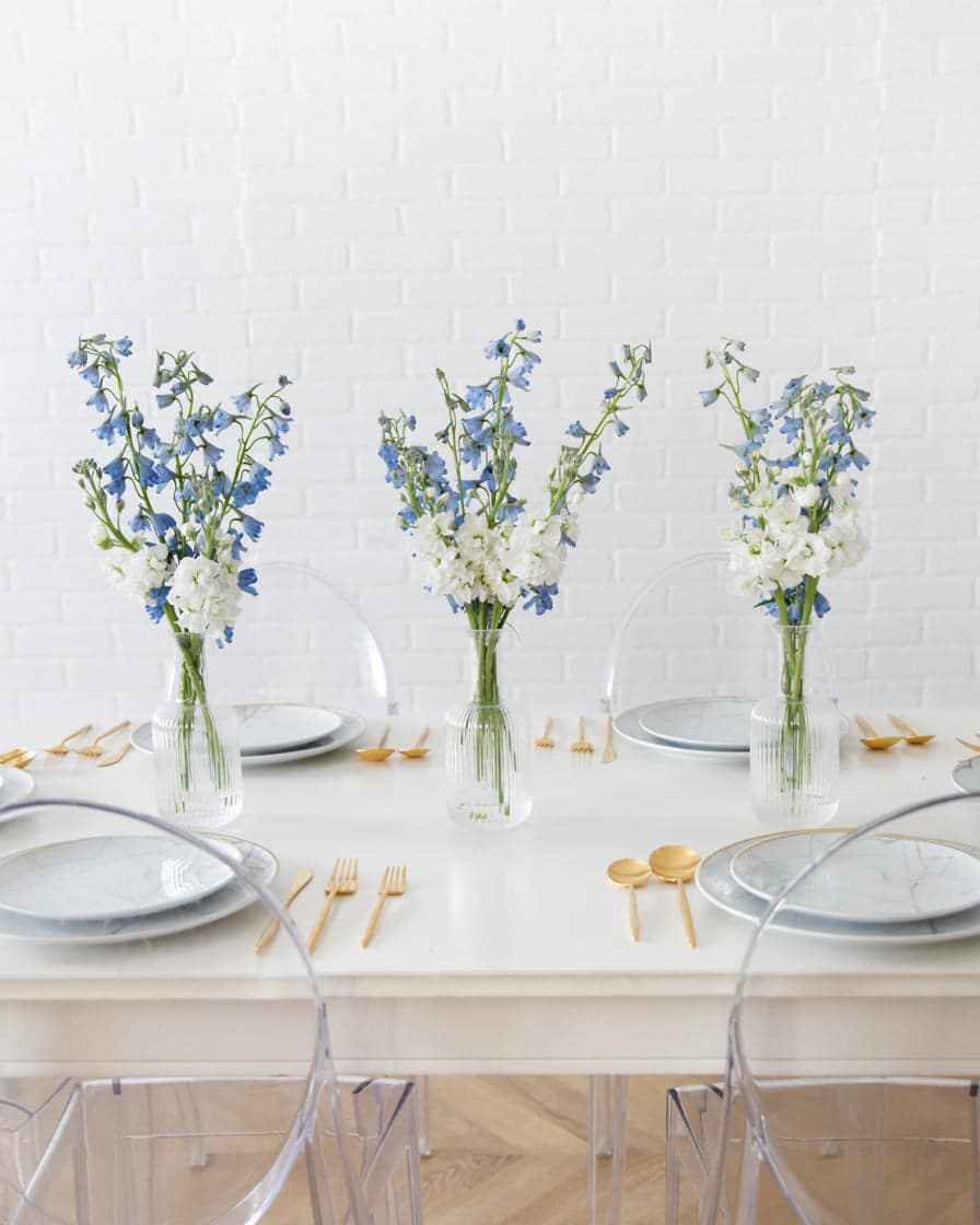 Blue & White – Floral Arrangements – Sweet Marie (set of 3) | Rental