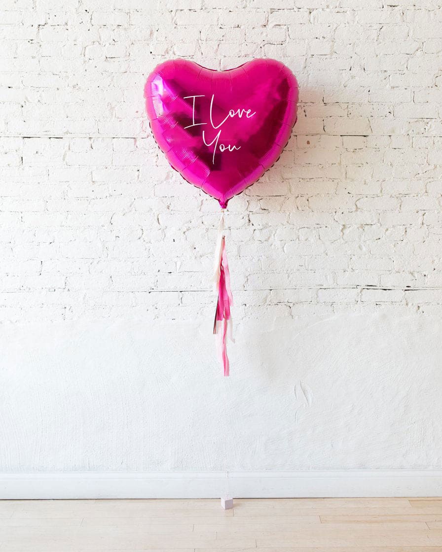 36in Universal “I love You” Heart Foil Balloon and Tassel | Rental 36in Universal “I love You” Heart Foil Balloon and Tassel | Rental