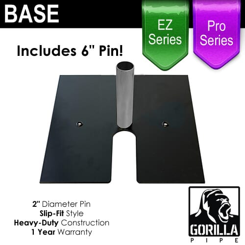 Black Pro & EZ Series – 24in x 24in Heavy Duty Base w/ 6″ x 2″ Pin (Up to 18ft) | Rental Black Pro & EZ Series – 24in x 24in Heavy Duty Base w/ 6″ x 2″ Pin (Up to 18ft) | Rental