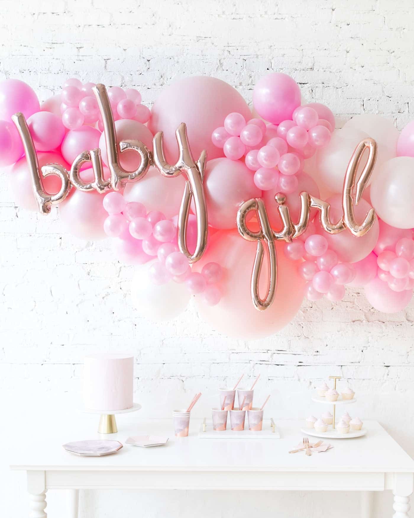 Soft Pink Palette Baby Girl Balloon Garland | Rental