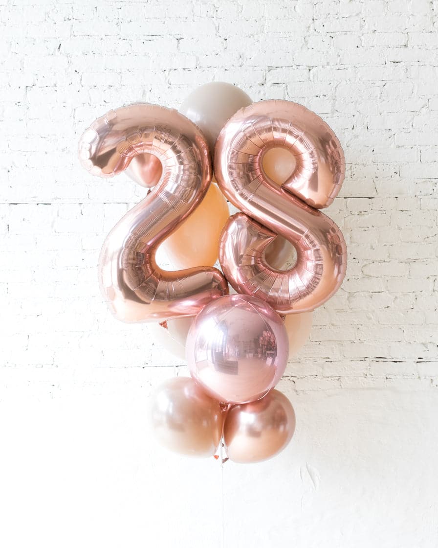 Customizable – Foil Number and Latex Balloons – 13 balloons | Rental