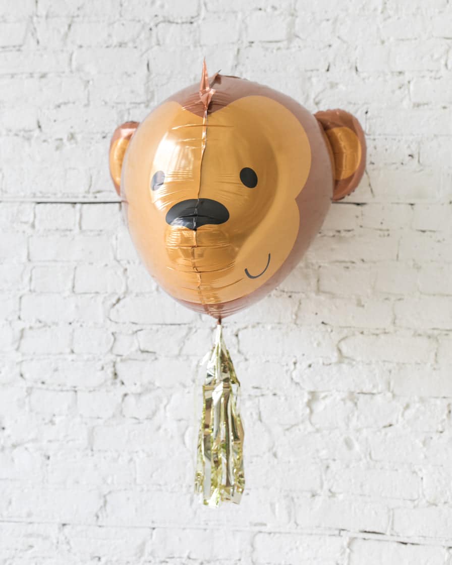 GIFT-29in 3D Monkey Foil Balloon and Gold Skirt | Rental