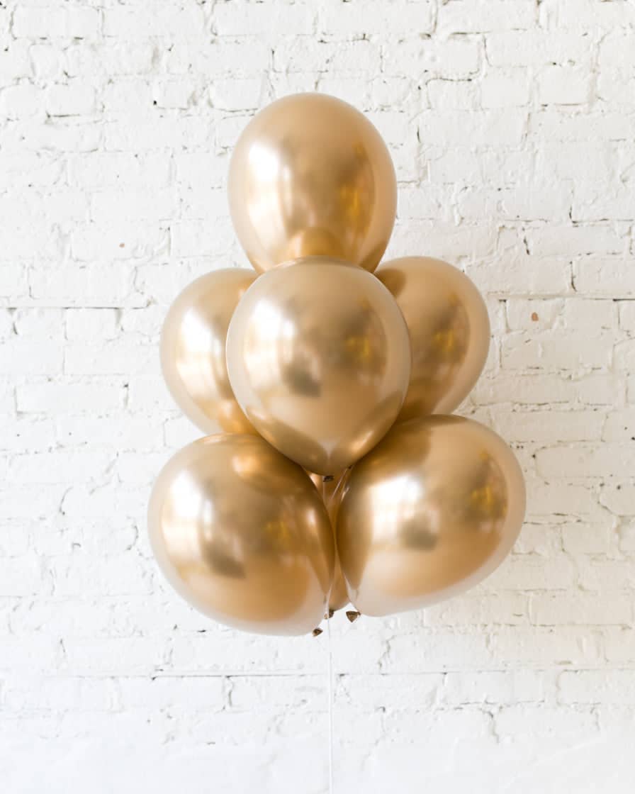 Golden – 11in Balloons – bouquet of 7 | Rental
