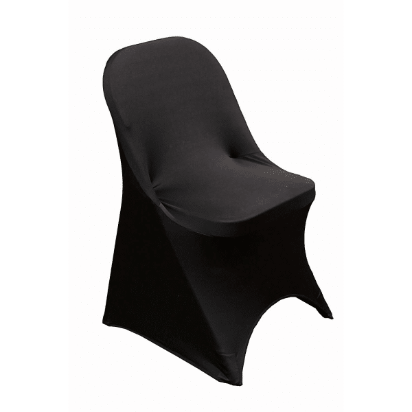 Decostar™ 200 GSM Grade A Quality Folding Chair Cover By Eastern Mills – Spandex/Lycra – Black | Rental Decostar™ 200 GSM Grade A Quality Folding Chair Cover By Eastern Mills – Spandex/Lycra – Black | Rental