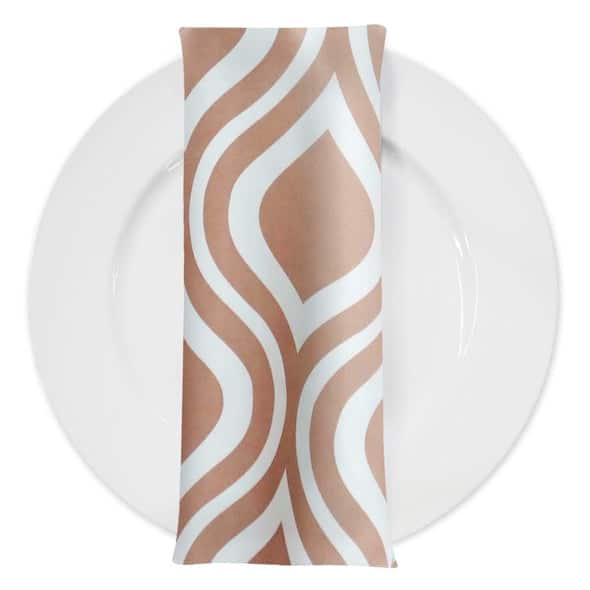Groovy Print (Lamour) Table Napkin in Khaki | Rental