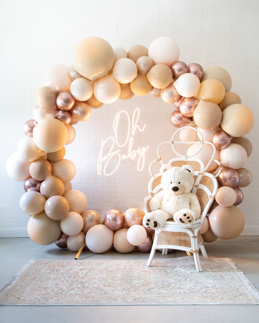 Ravishing Roses – Circle Frame Install Piece with Neon Sign | Rental
