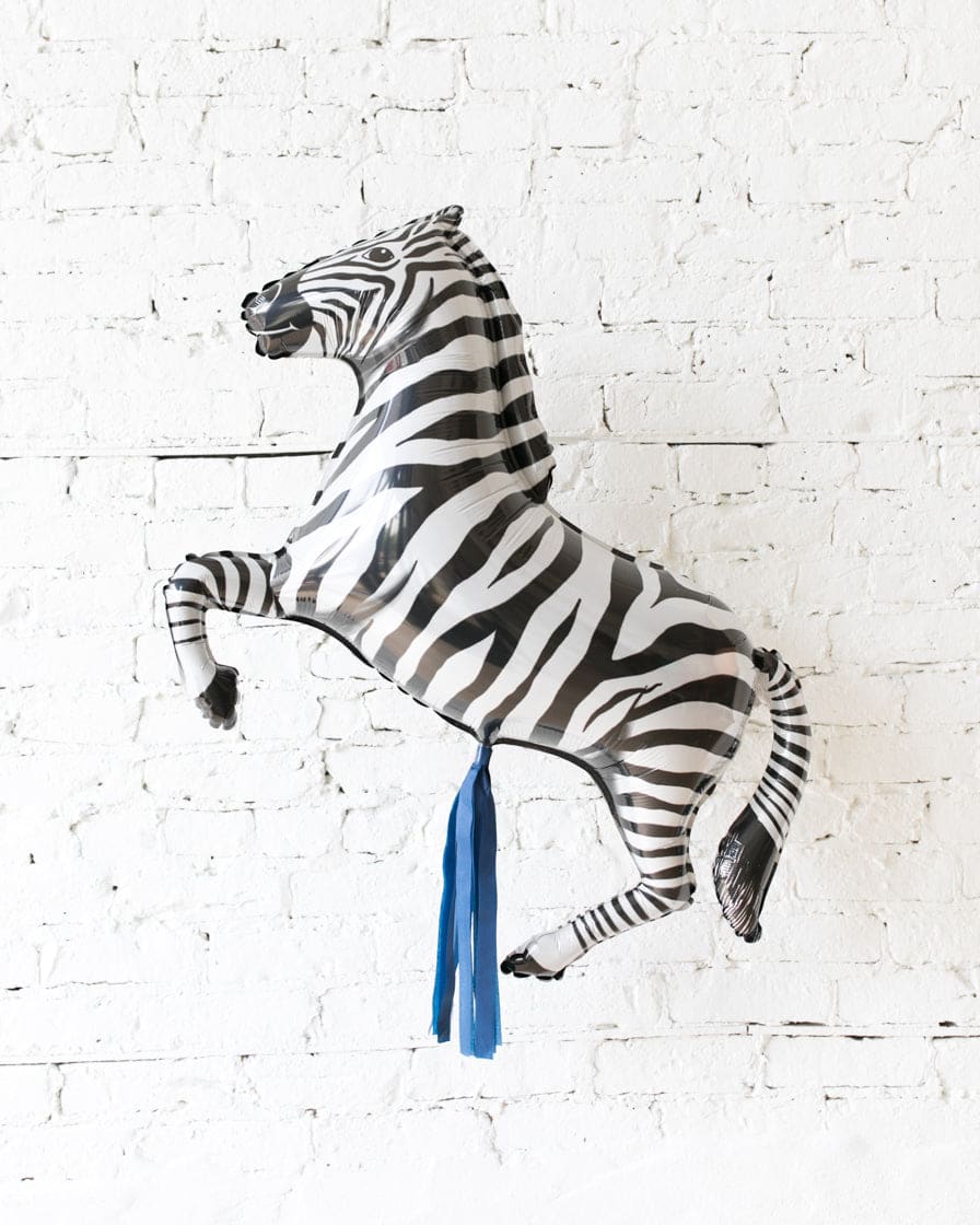 GIFT-43in Zebra Foil Balloon and Navy Skirt | Rental