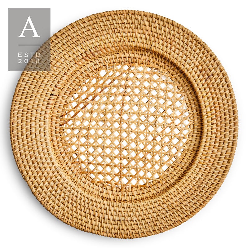 Rattan Honey Charger Plate | Rental