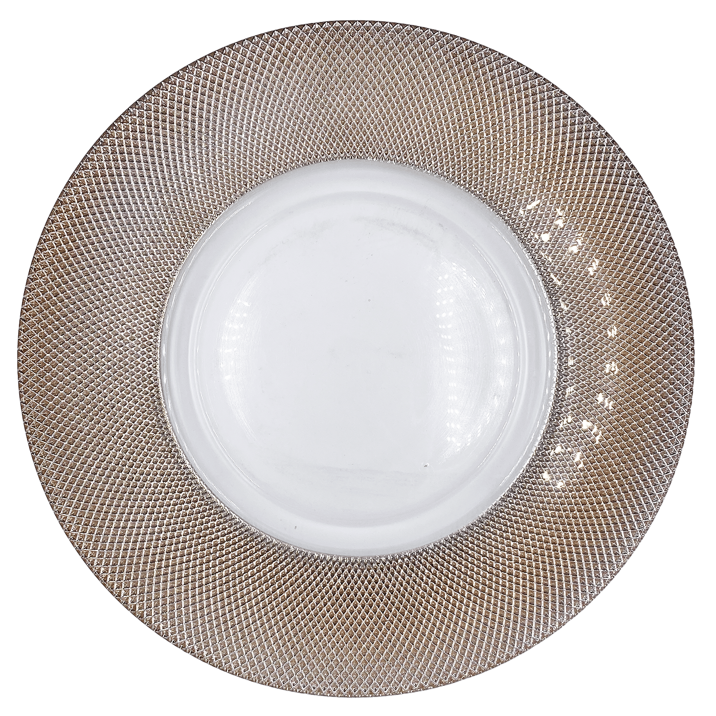 Dotted – Glass Charger Plate in Rose Gold (Item # 0027) | Rental Dotted – Glass Charger Plate in Rose Gold (Item # 0027) | Rental