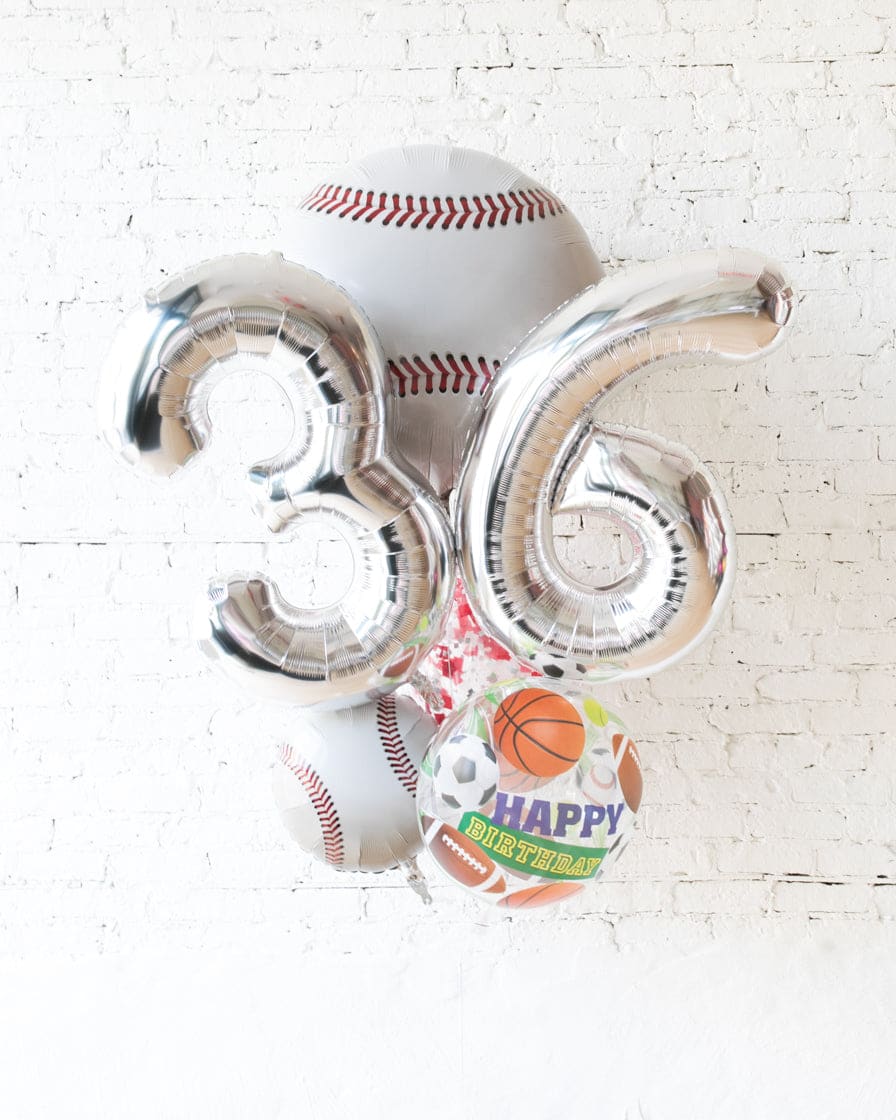 GIFT-Baseball Theme – Double-Digit Number Balloon Bouquet | Rental GIFT-Baseball Theme – Double-Digit Number Balloon Bouquet | Rental