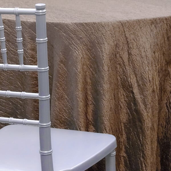 BROWN – *FR* Crushed Taffeta Tablecloth by Eastern Mills – Many Size Options | Rental BROWN – *FR* Crushed Taffeta Tablecloth by Eastern Mills – Many Size Options | Rental