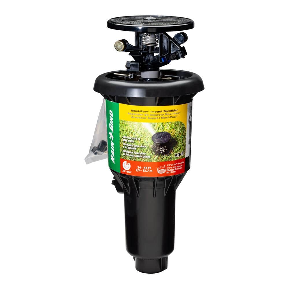 Rain Bird — AG-5 Maxi-Paw 3.5 in. Pop-Up Canned Impact Sprinkler, 0-360 Degree Pattern, Adjustable 24-45 ft. | Rental