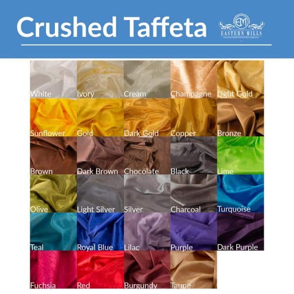 *FR* Crushed Taffeta Drape Panel by Eastern Mills 9 1/2 FT Wide w/ 4″ Sewn Rod Pocket – Silver | Rental