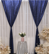 Drapery – Sequin Curtain Backdrop – 8′ x 8′ Navy Blue | Rental Drapery – Sequin Curtain Backdrop – 8′ x 8′ Navy Blue | Rental