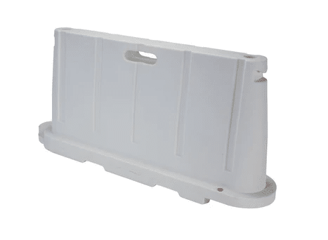 Stackable Plastic Barricade, Water or Sand Fillable (85lbs) – 36 in. H X 78 in. L X 18 in. W – White | Rental Stackable Plastic Barricade, Water or Sand Fillable (85lbs) – 36 in. H X 78 in. L X 18 in. W – White | Rental