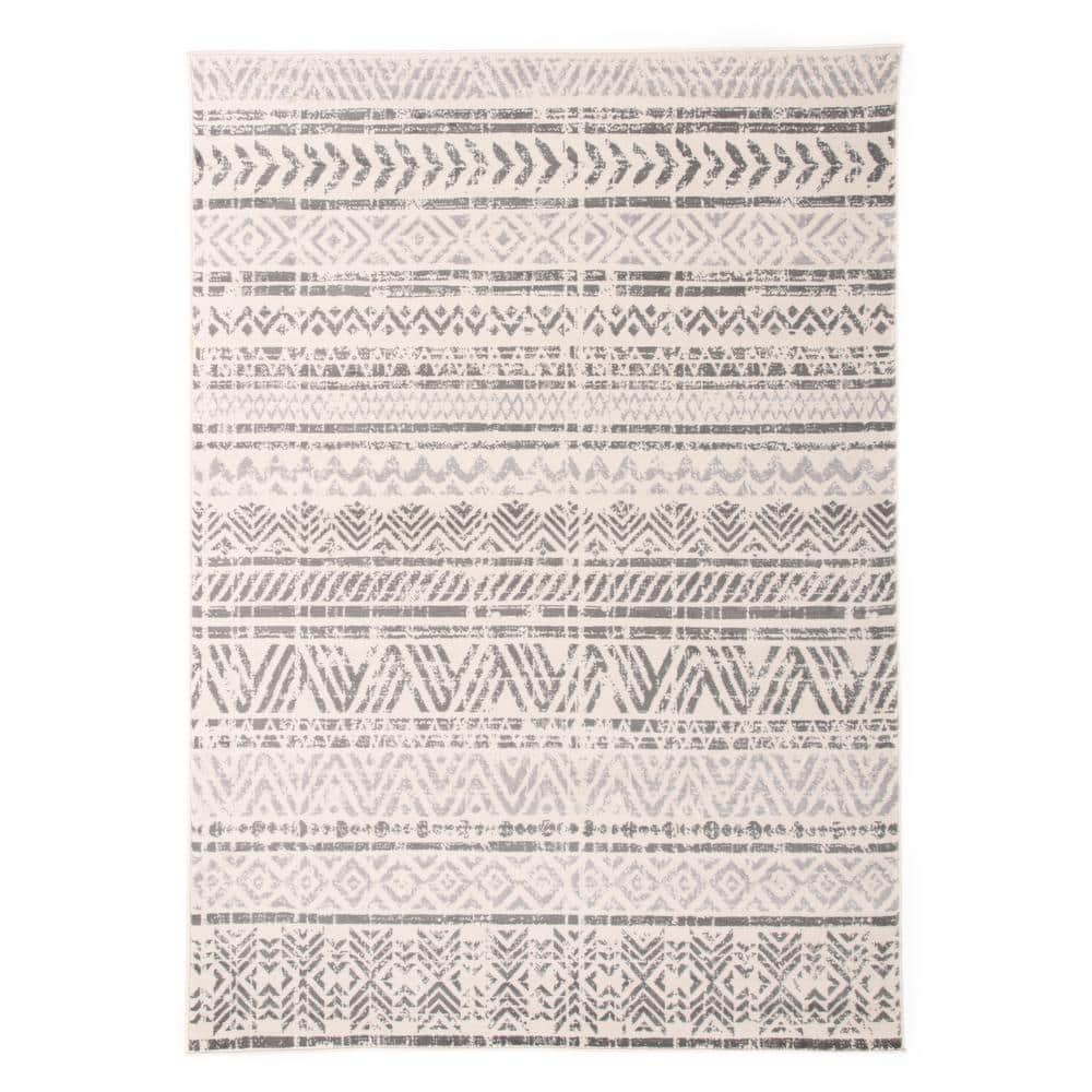 World Rug Gallery — Geometric Bohemian Design 5 ft. x 7 ft. Gray Area Rug | Rental World Rug Gallery — Geometric Bohemian Design 5 ft. x 7 ft. Gray Area Rug | Rental