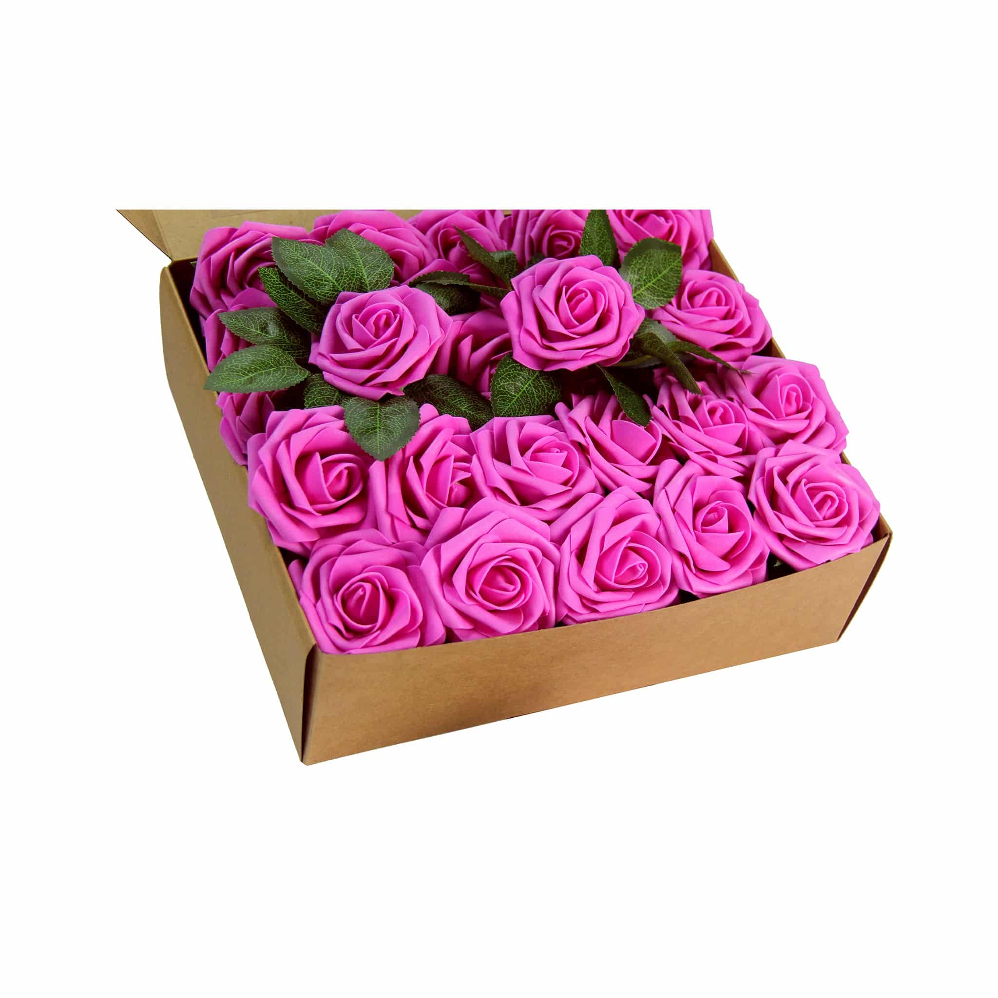 Artificial DIY Foam Rose Stems (50 pcs) – Fuchsia | Rental