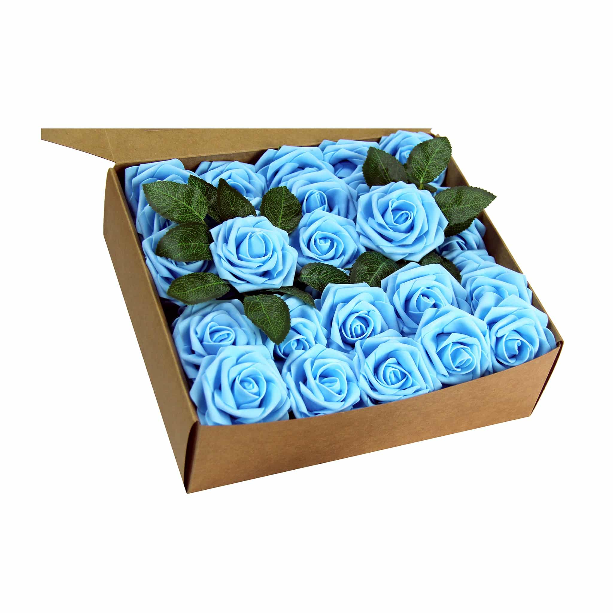 Artificial DIY Foam Rose Stems (50 pcs) – Baby Blue | Rental