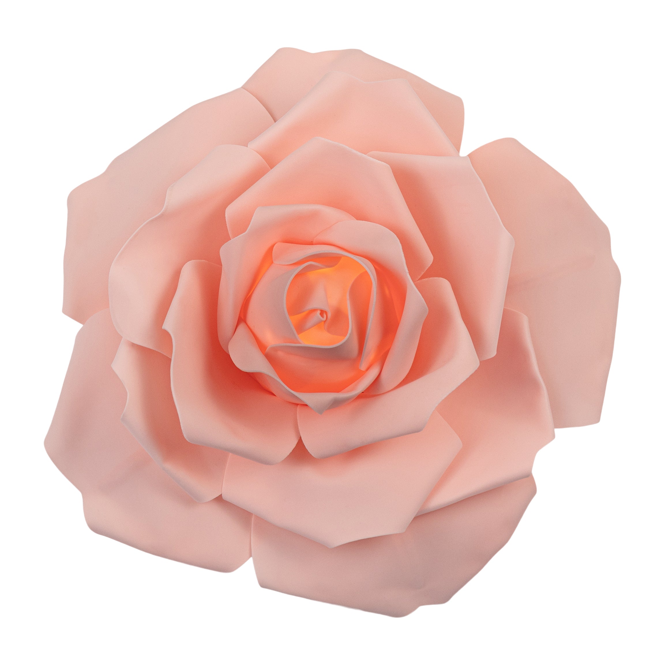LED Lighted Large Foam Rose Wall  Decor 40 cm – Blush | Rental