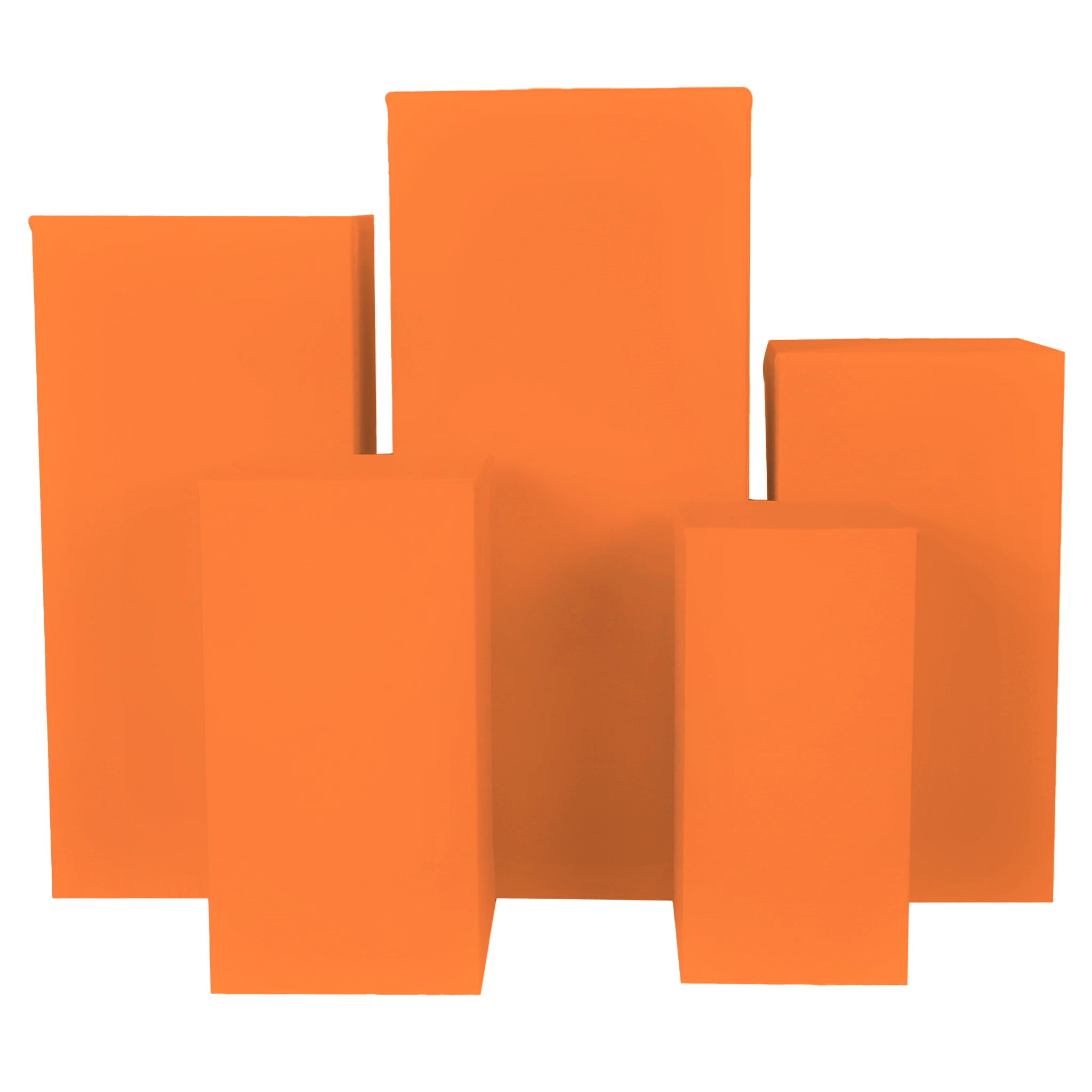 Spandex Covers for Square Metal Pillar Pedestal Stands 5 pcs/set – Orange | Rental Spandex Covers for Square Metal Pillar Pedestal Stands 5 pcs/set – Orange | Rental