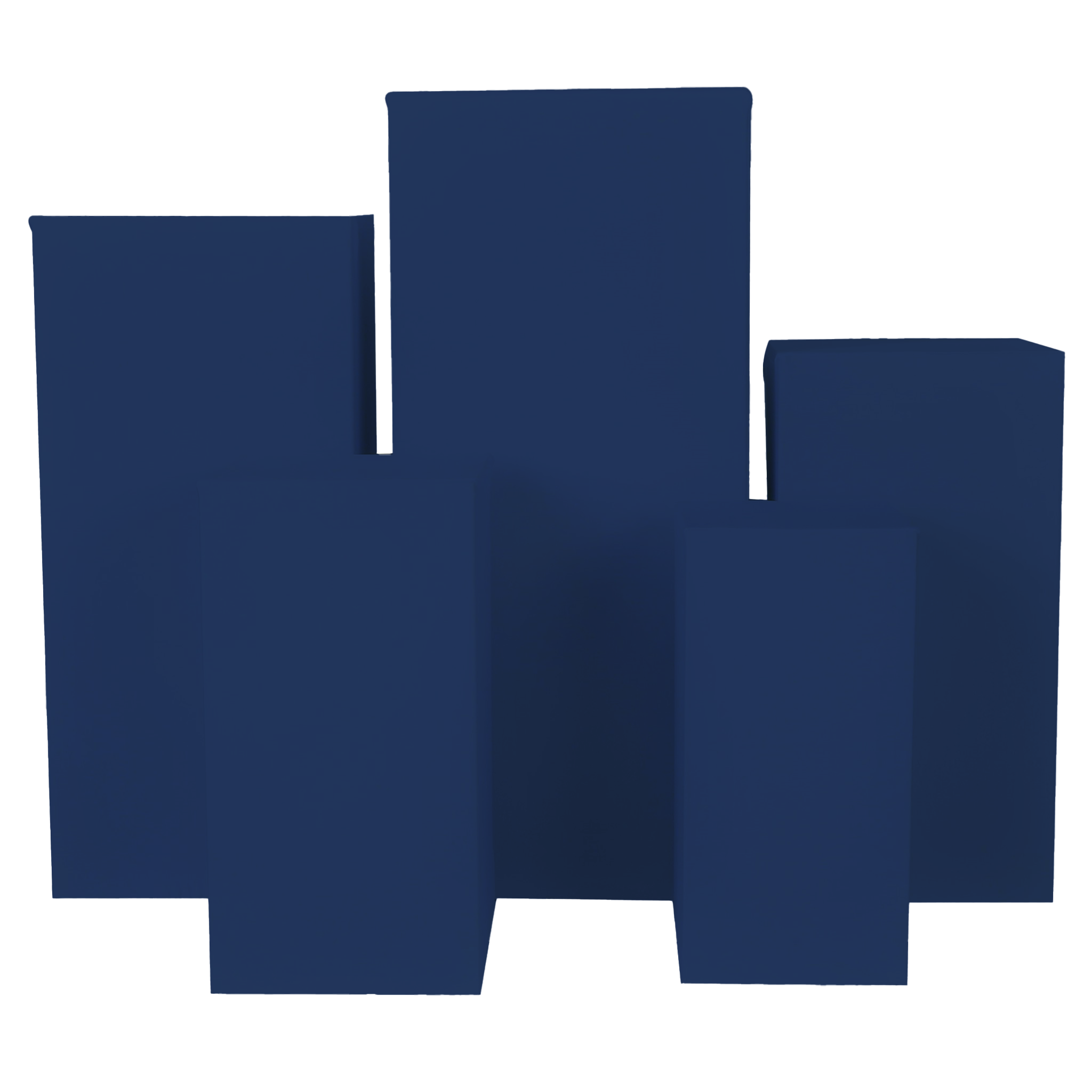 Spandex Covers for Square Metal Pillar Pedestal Stands 5 pcs/set – Navy Blue | Rental Spandex Covers for Square Metal Pillar Pedestal Stands 5 pcs/set – Navy Blue | Rental