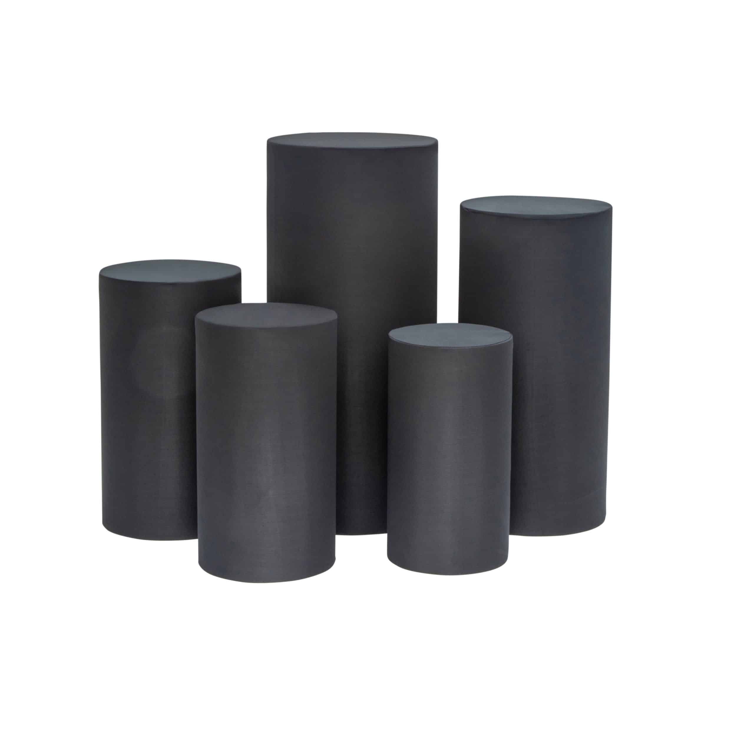 Spandex Pillar Covers for Metal Cylinder Pedestal Stands 5 pcs/set – Black | Rental Spandex Pillar Covers for Metal Cylinder Pedestal Stands 5 pcs/set – Black | Rental