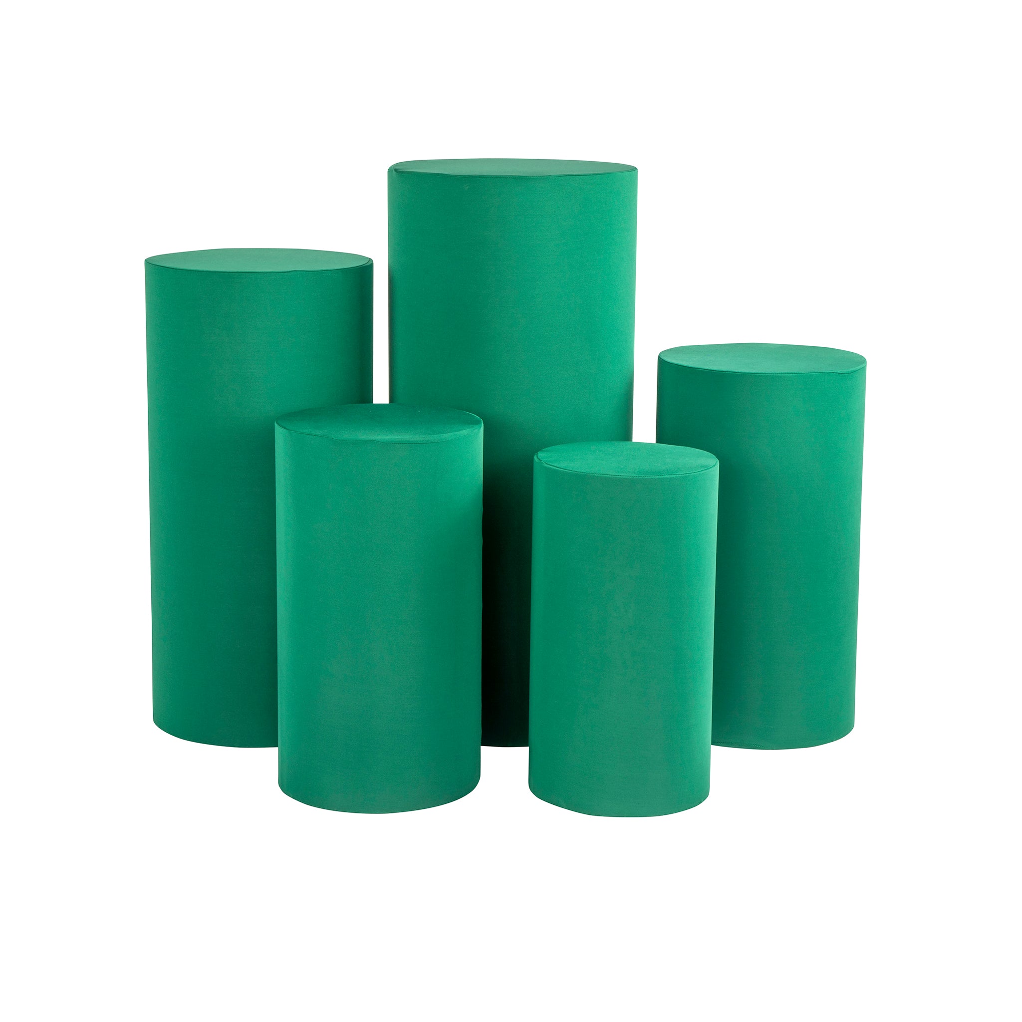 Spandex Pillar Covers for Metal Cylinder Pedestal Stands 5 pcs/set – Emerald Green | Rental Spandex Pillar Covers for Metal Cylinder Pedestal Stands 5 pcs/set – Emerald Green | Rental