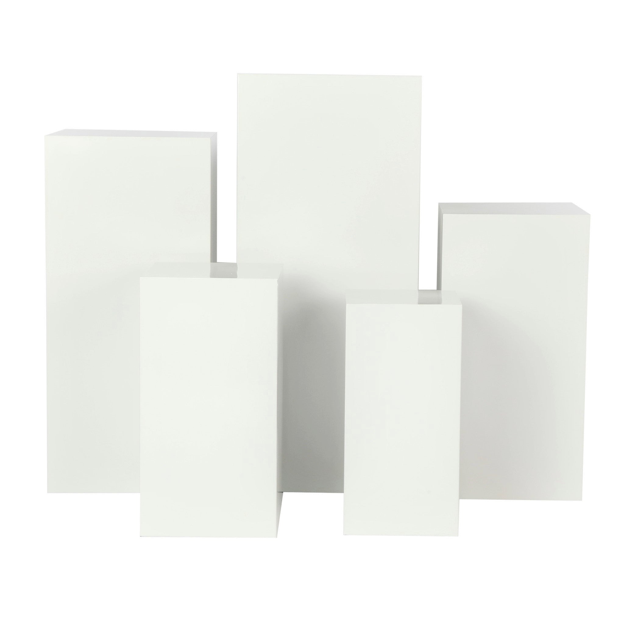 Square Metal Pillar Pedestal Display Stands 5 pcs/set – White | Rental Square Metal Pillar Pedestal Display Stands 5 pcs/set – White | Rental