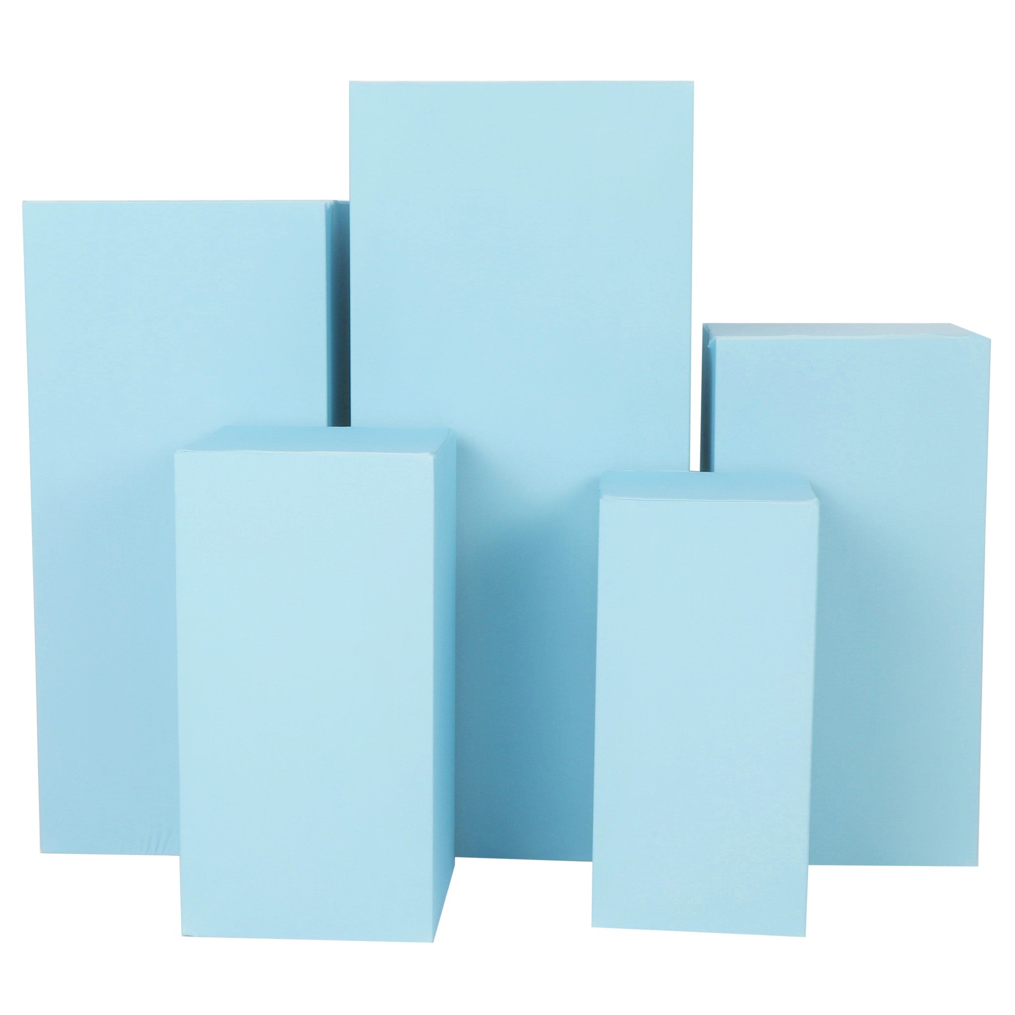 Spandex Covers for Square Metal Pillar Pedestal Stands 5 pcs/set – Baby Blue | Rental Spandex Covers for Square Metal Pillar Pedestal Stands 5 pcs/set – Baby Blue | Rental