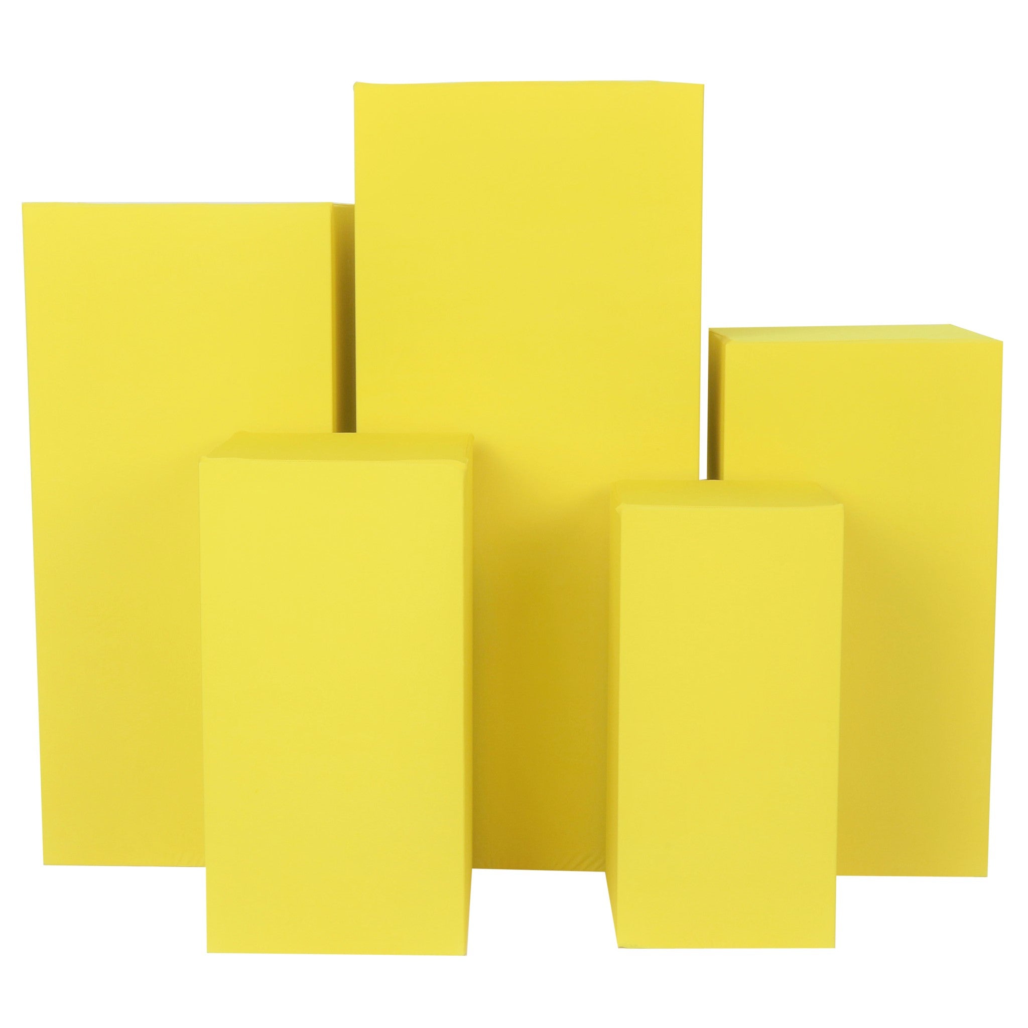 Spandex Covers for Square Metal Pillar Pedestal Stands 5 pcs/set – Canary Yellow | Rental Spandex Covers for Square Metal Pillar Pedestal Stands 5 pcs/set – Canary Yellow | Rental