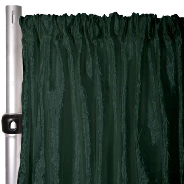 *FR* Extra Wide Crushed Taffeta “Tergalet” Drape Panel by Eastern Mills 9ft Wide w/ 4″ Sewn Rod Pocket – Emerald | Rental