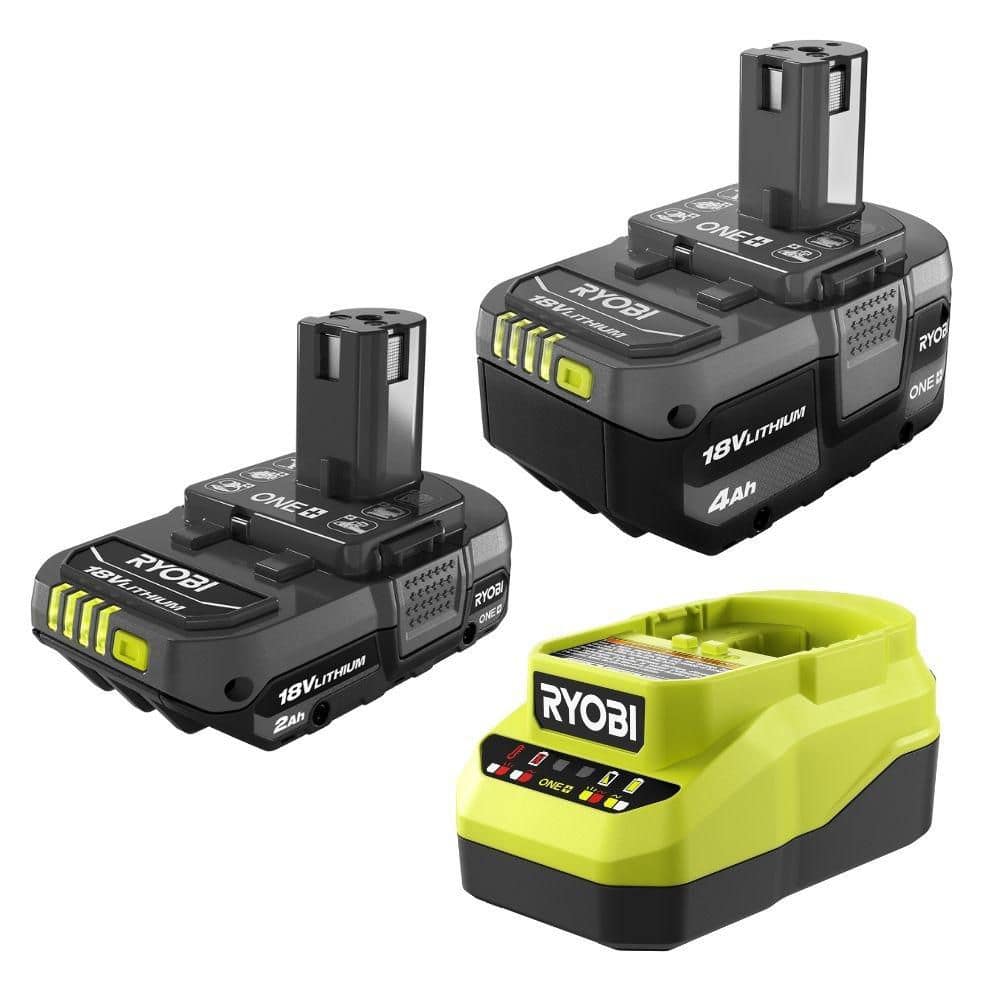RYOBI — ONE+ 18V Lithium-Ion Starter Kit with 2.0 Ah Battery, 4.0 Ah Battery, and Charger | Rental