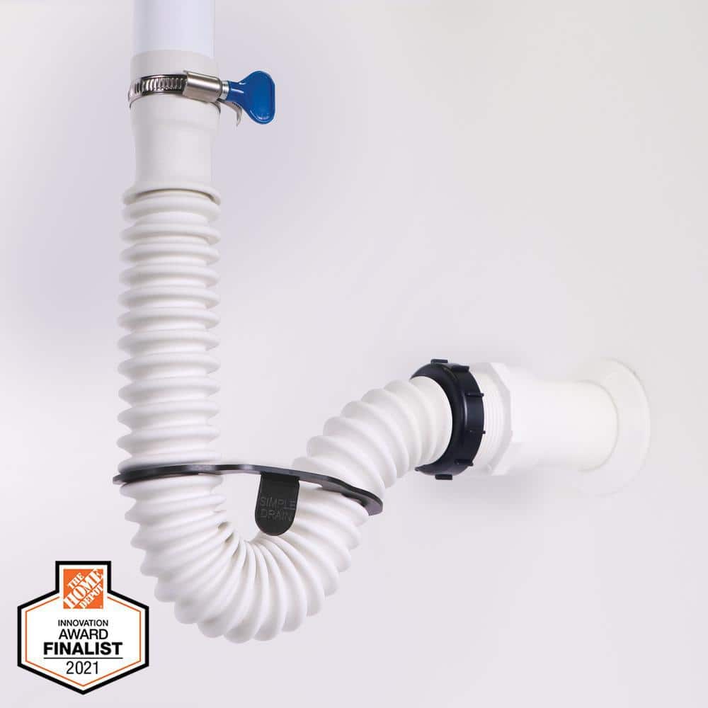 SIMPLE DRAIN — 1.25 in. Rubber Threaded P-Trap Bathroom Single Sink Drain Kit | Rental