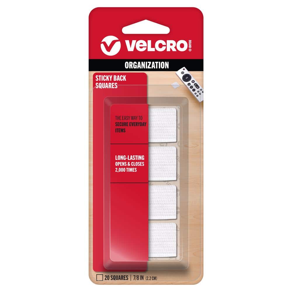 VELCRO — 7/8 in. Sticky Back Squares in White (20-Pack) | Rental