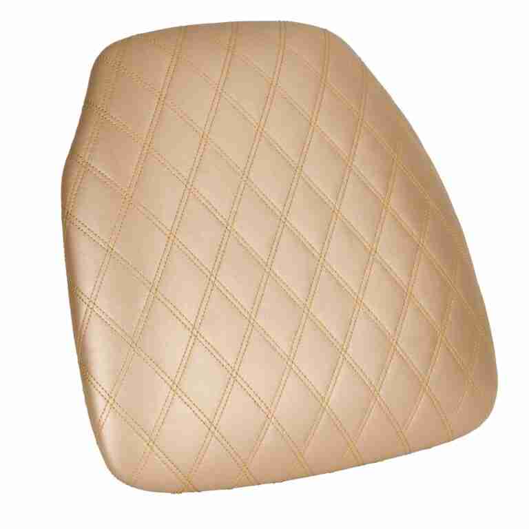 Gold Vinyl Panel Back Chiavari Cushion with Bentley Stitching and SlipNot™ Technology | Rental