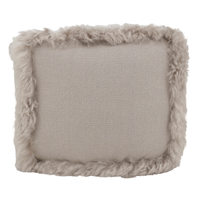 PU1028 Lamb Fur Border Linen Pouf | Rental PU1028 Lamb Fur Border Linen Pouf | Rental
