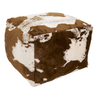 PU471 Faux Fur Cow Hide Pouf | Rental PU471 Faux Fur Cow Hide Pouf | Rental