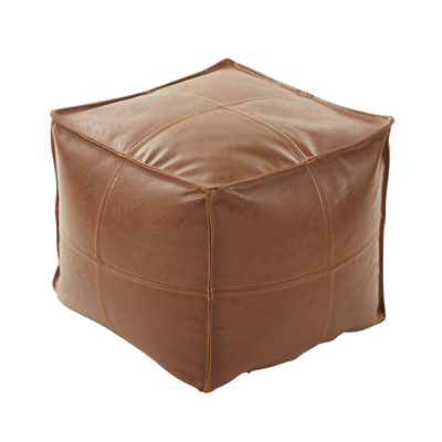PU555 Leather Patchwork Pouf | Rental PU555 Leather Patchwork Pouf | Rental