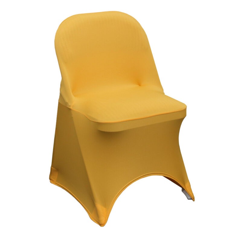 Stretch Spandex Folding Chair Cover Gold | Rental