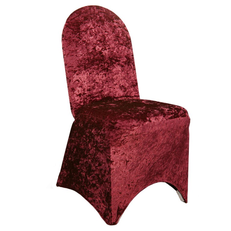 Velvet Spandex Banquet Chair Cover Burgundy | Rental Velvet Spandex Banquet Chair Cover Burgundy | Rental